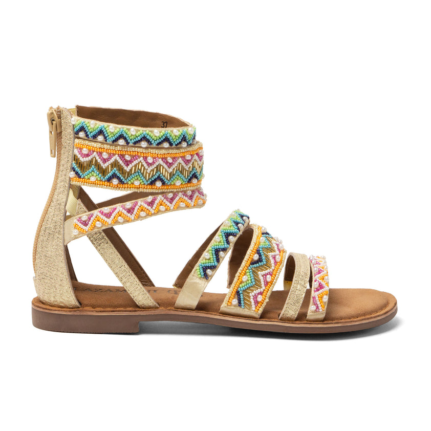 Fem Damen Sandalen Gold