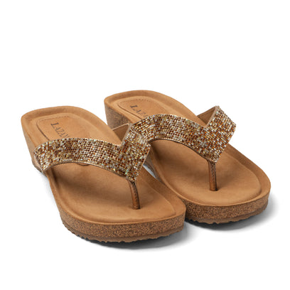 Sky Damen Zehentrenner Beige
