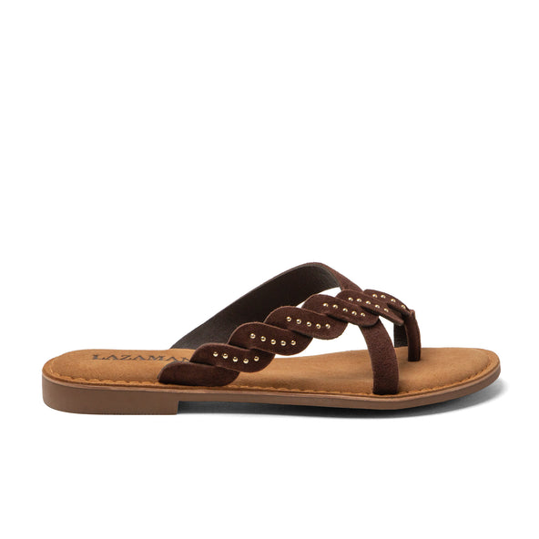 Lena Damen Wildleder-Zehentrenner Brown Lena Damen Wildleder-Zehentrenner Brown