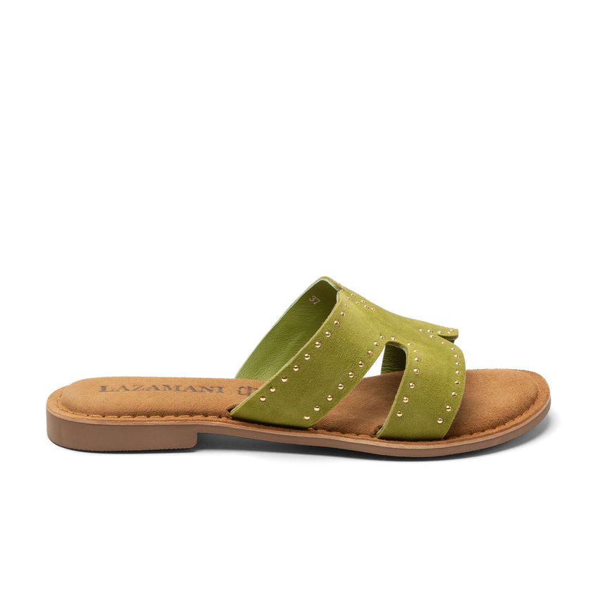 Lina Damen Wildleder-Pantoletten Green