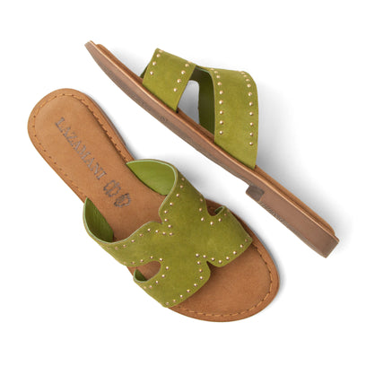 Lina Damen Wildleder-Pantoletten Green