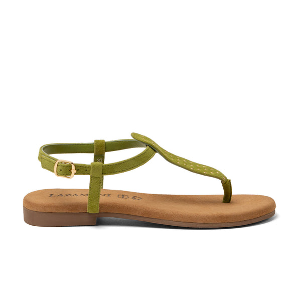 Minu Damen Wildleder-Sandalen Green Minu Damen Wildleder-Sandalen Green