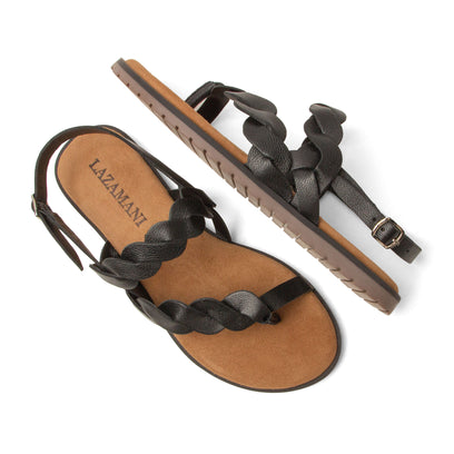 Jona Damen Leder-Sandalen Black