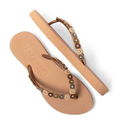 Mallorca Beach Damen Flip Flops Beige