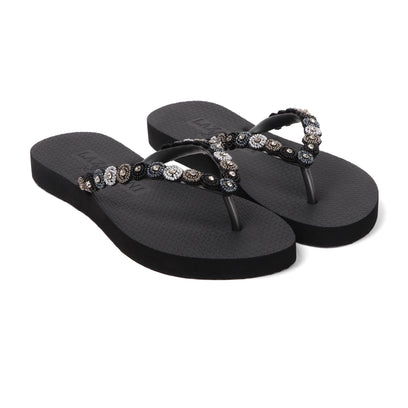 Mallorca Beach Damen Flip Flops Black