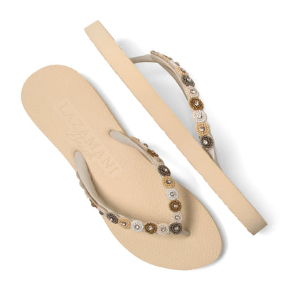 Mallorca Beach Damen Flip Flops Offwhite