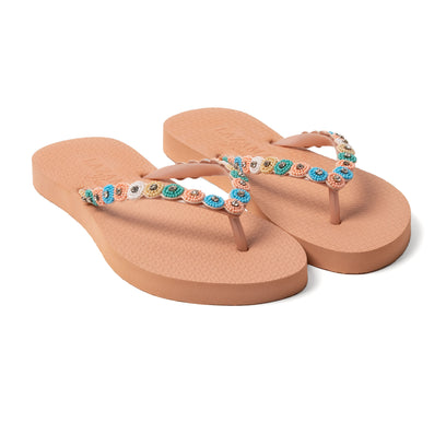 Mallorca Beach Damen Flip Flops Peach