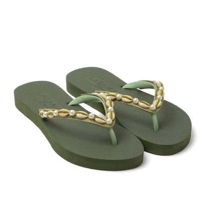 Whitsundays Beach Damen Flip Flops Green