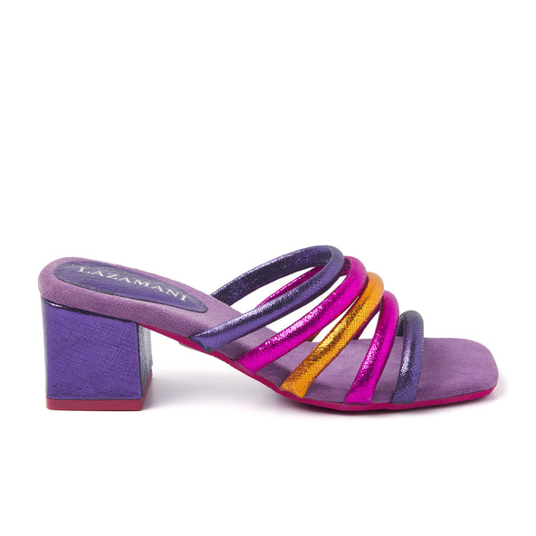 Damen Pantoletten 85.562 Purple Multi Damen Pantoletten 85.562 Purple Multi