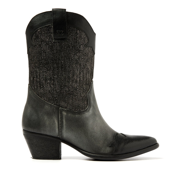 Céline Damen Leder Cowboy-Stiefel Pewter Céline Damen Leder Cowboy-Stiefel Pewter
