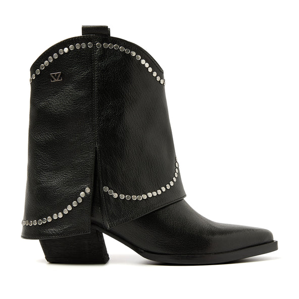 Isa Damen Leder Stiefeletten Black Isa Damen Leder Stiefeletten Black