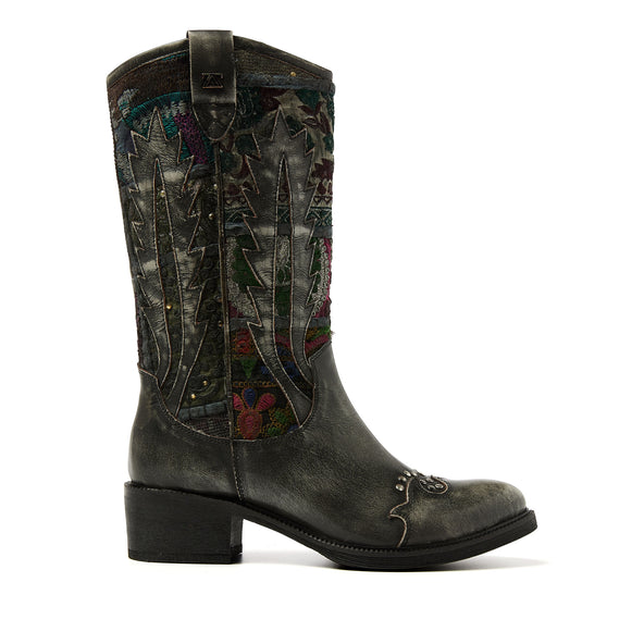 Paige Damen Leder-Stiefel Silver Paige Damen Leder-Stiefel Silver