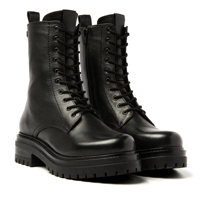 Alize Damen Leder-Schnürboots Black