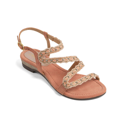Camila Damen Wildleder-Sandalen Papaya
