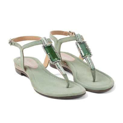 Brienda Damen Wildleder-Sandalen Sage