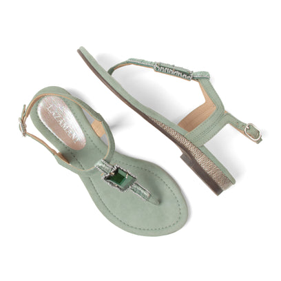 Brienda Damen Wildleder-Sandalen Sage