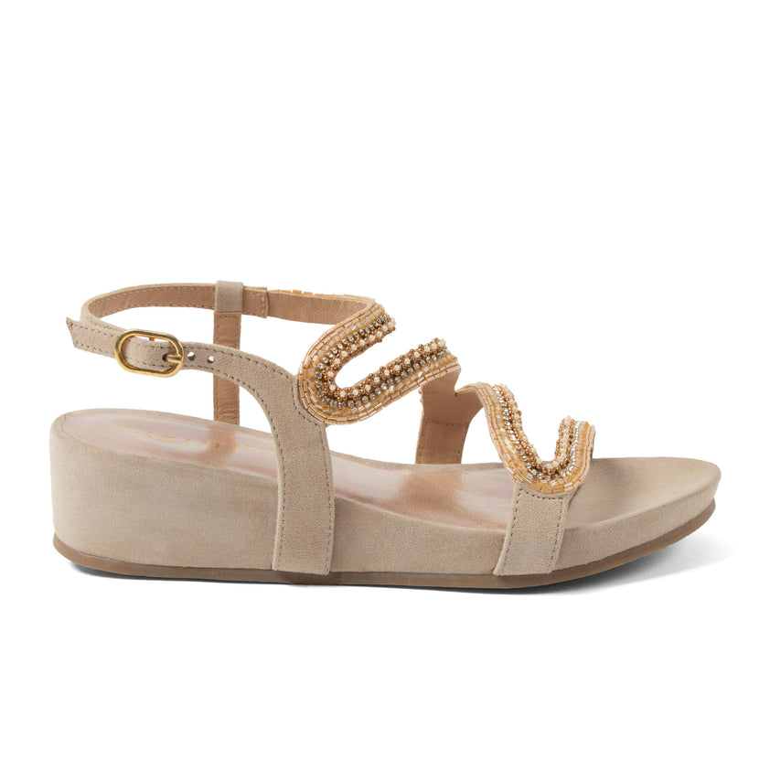 Aurelia Damen Wildleder-Sandalen Biscuit