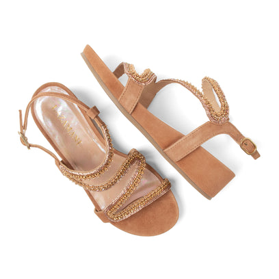 Aurelia Damen Wildleder-Sandalen Biscuit