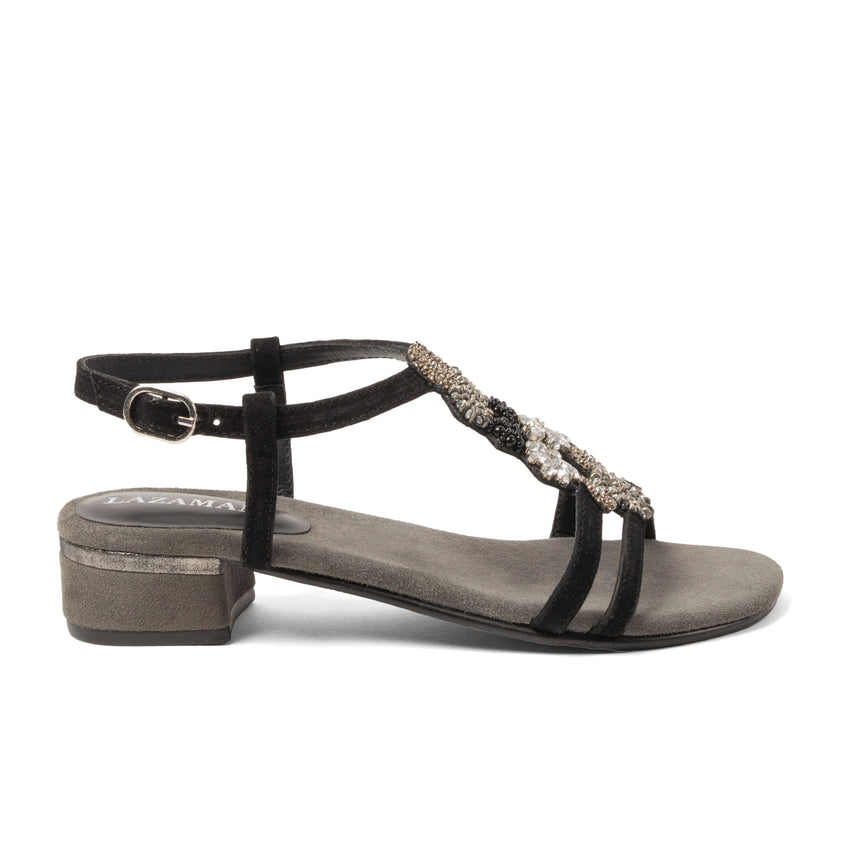 Estralla Damen Wildleder-Sandalen Black
