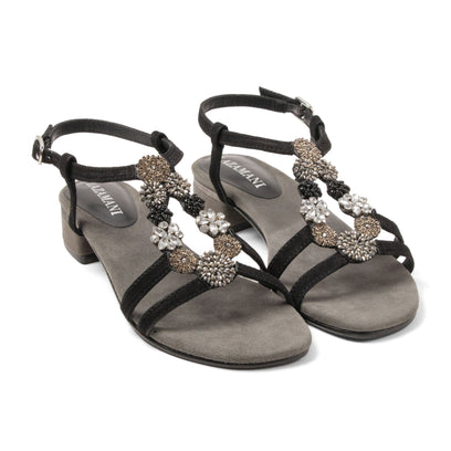 Estralla Damen Wildleder-Sandalen Black