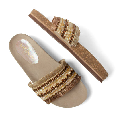 Florita Damen Pantoletten Biscuit