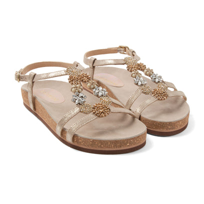 Fonda Damen Leder-Sandalen Biscuit