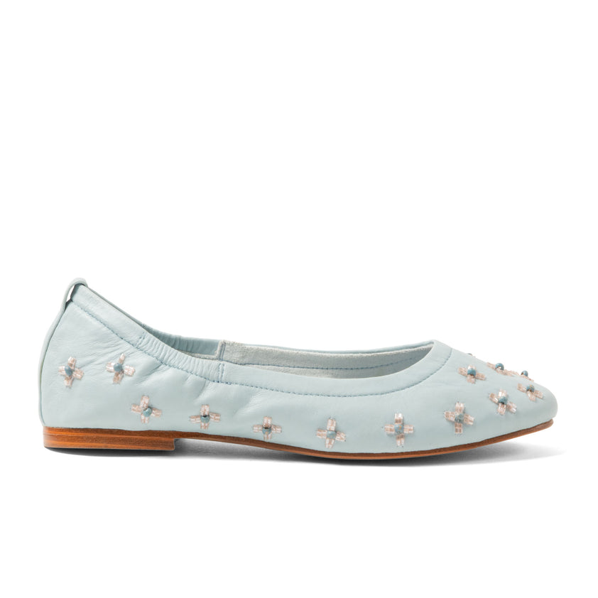 Gracia Damen Leder-Ballerinas Blue