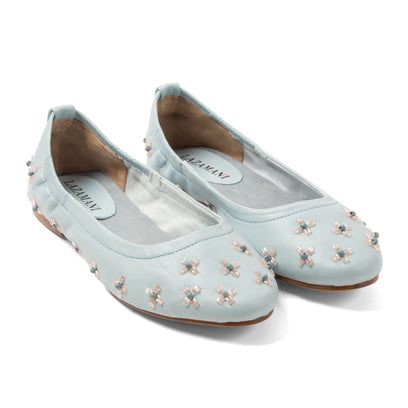 Gracia Damen Leder-Ballerinas Blue