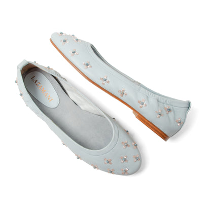 Gracia Damen Leder-Ballerinas Blue