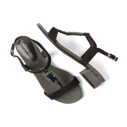 Hilaria Damen Wildleder-Sandalen Black