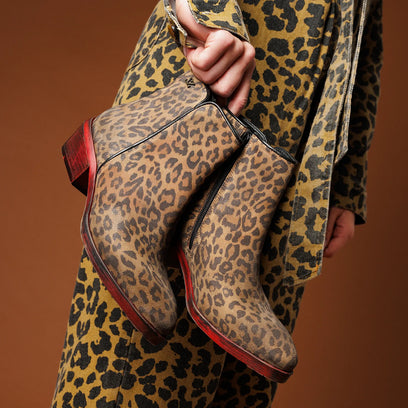 Sara Damen Wildleder-Stiefeletten Tan/Leo