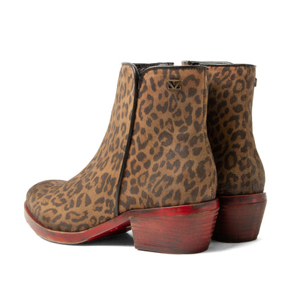 Sara Damen Wildleder-Stiefeletten Tan/Leo