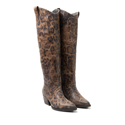 Adaline Damen Leder-Stiefel Fango/Leo