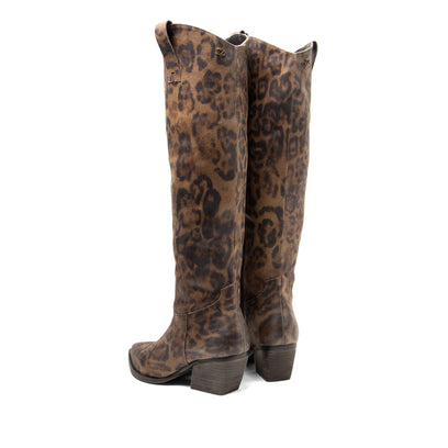 Adaline Damen Leder-Stiefel Fango/Leo