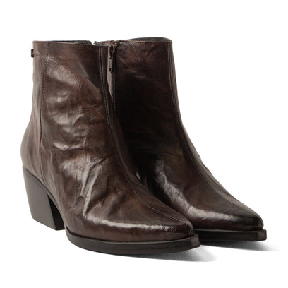 River Damen Leder-Stiefeletten Brown