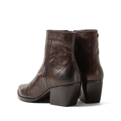 River Damen Leder-Stiefeletten Brown