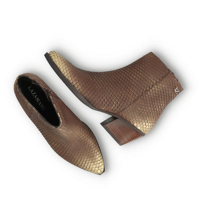 Phoebe Damen Leder-Stiefeletten Gold/Brown