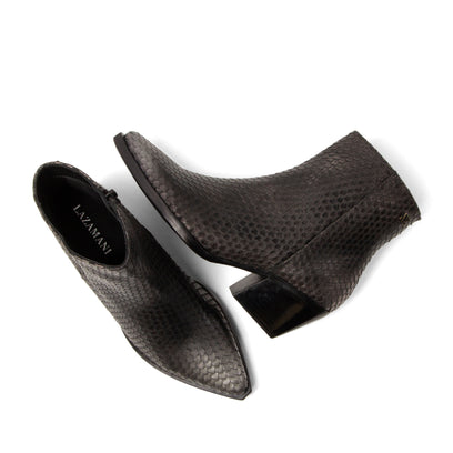 Phoebe Damen Leder-Stiefeletten Silver/Black