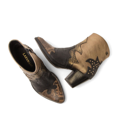 Stevie Damen Leder-Stiefeletten Gold