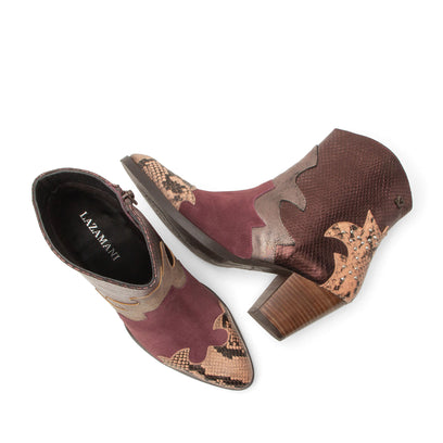 Stevie Damen Leder-Stiefeletten Merlot