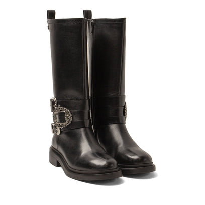 Clover Damen Leder-Stiefel Black