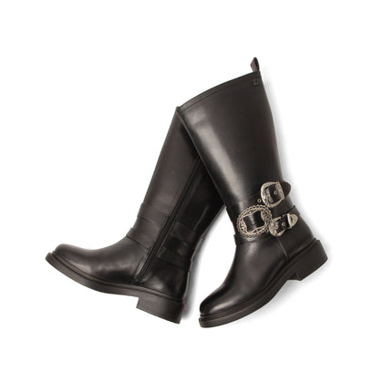 Clover Damen Leder-Stiefel Black