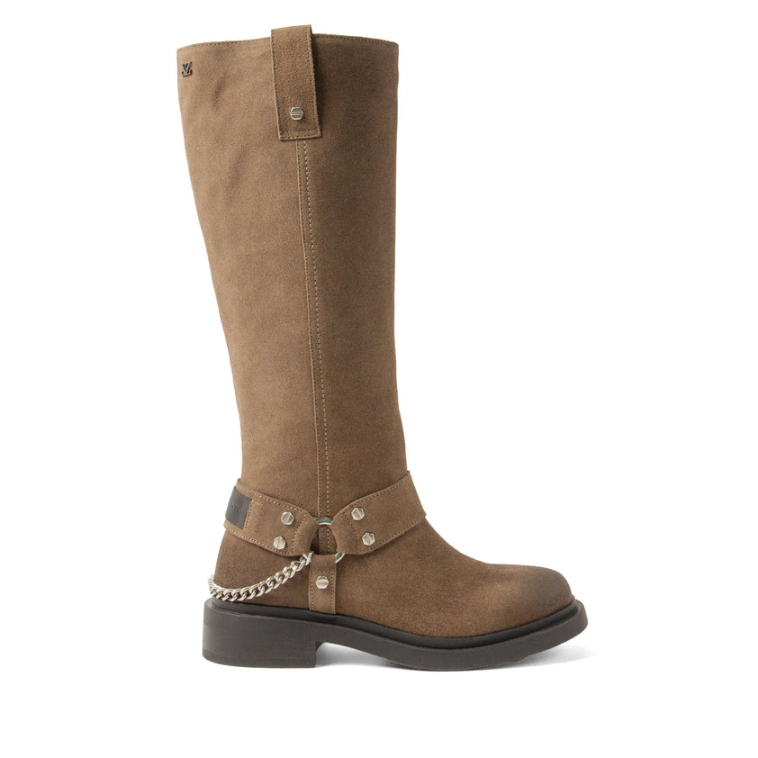 Leslie Damen Wildleder-Stiefel Taupe