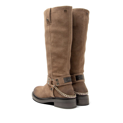 Leslie Damen Wildleder-Stiefel Taupe