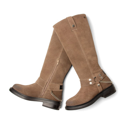 Leslie Damen Wildleder-Stiefel Taupe