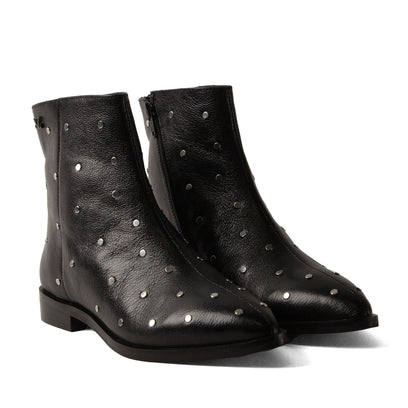 Dana Damen Leder-Stiefeletten Black