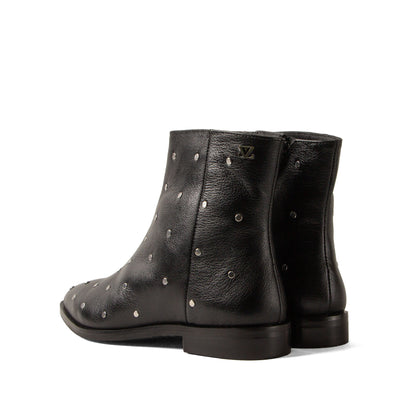 Dana Damen Leder-Stiefeletten Black