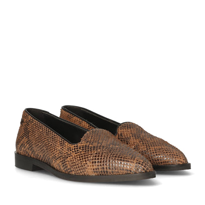 Flora Damen Leder-Loafers Biscuit