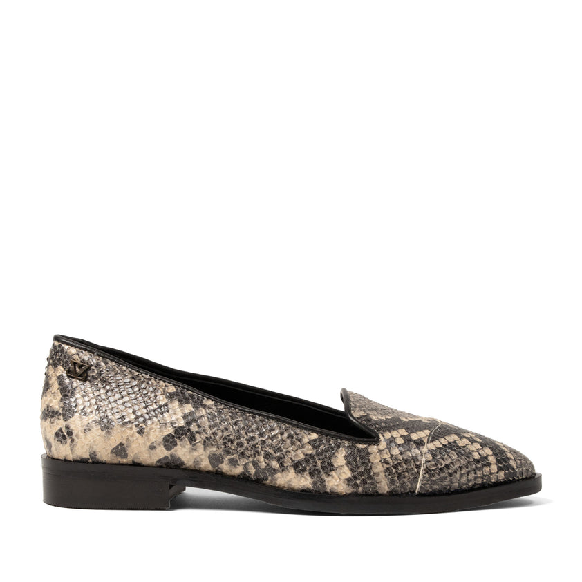 Flora Damen Leder-Loafers Offwhite