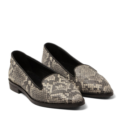 Flora Damen Leder-Loafers Offwhite